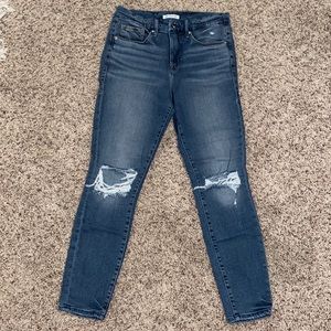 Good American high rise distressed jeans